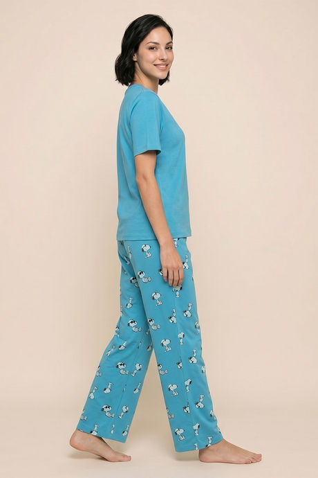 Zivame Peanuts Knit Cotton Loungewear Set - Bachelor Button — image 3